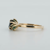 Une - Bespoke - Green Tourmaline and Sapphire Triad Ring