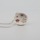 Une - Bespoke - Large Silver Multi Stone Pendant