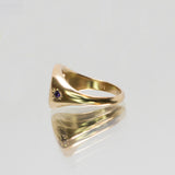 Une - Bespoke - Gold Signet #5 with Pink Tourmalines and Purple Sapphires