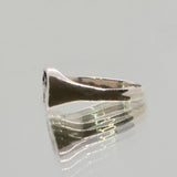 Une. Bespoke - Sterling silver oval signet with Sapphires