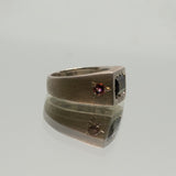 Une. - Bespoke - Signet #1 with Watermelon Tourmaline, Peridot and Pink Tourmaline
