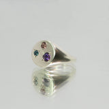 Une - Bespoke - Signet #5 with amethyst, tourmaline and topaz