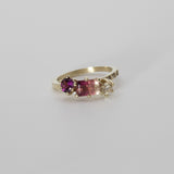 Une - Bespoke - Pink and White Bicolour Tourmaline, Sapphire and Moissanite Ring