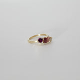 Une - Bespoke - Pink and White Bicolour Tourmaline, Sapphire and Moissanite Ring
