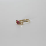 Une - Bespoke - Pink and White Bicolour Tourmaline, Sapphire and Moissanite Ring
