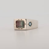 UNE - Bespoke Signet #1 with Pink and Teal Bicolour Tourmaline