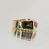 Une - Bespoke Signet #2 watermelon tourmaline with peridot & pink tourmaline
