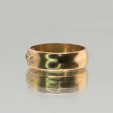 Une -Bespoke - Thick Gold Band with Garnet and Diamonds