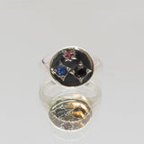 Une - Bespoke - Signet with Garnet, Tourmaline and Tanzanite