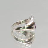 Une - Bespoke - Round Signet with Rhodolite Garnet and Topaz