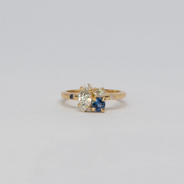 Comune - Bespoke - Marquise, Oval and Round Sapphire and Diamond Ring