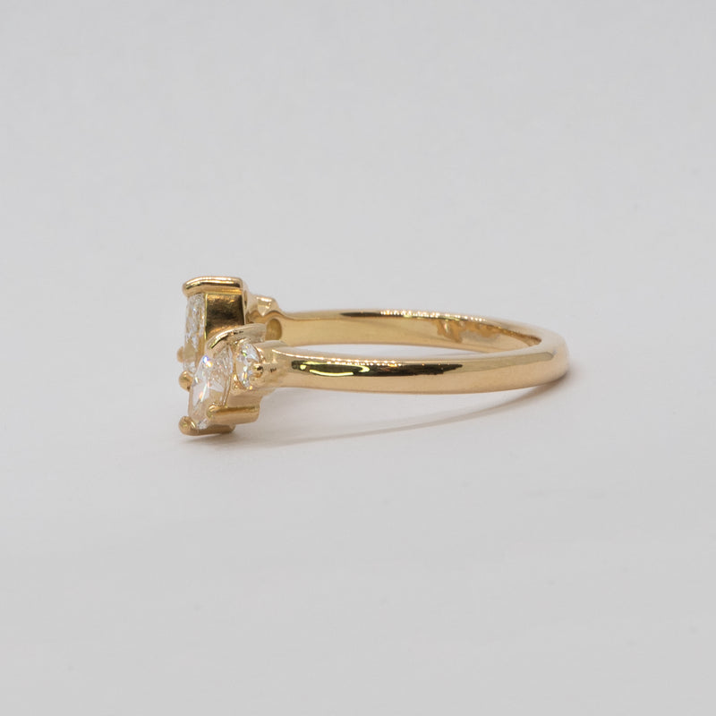 Comune - Bespoke - 14ct Yellow Gold Diamond Cluster Ring