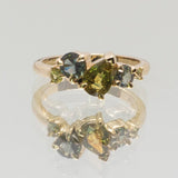 Une - Bespoke - Green Sapphire & Tourmaline Cluster Ring