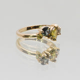 Une - Bespoke - Green Sapphire & Tourmaline Cluster Ring
