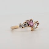 Comune - Bespoke - Pink Sapphire and Diamond Cluster Ring