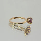 Une - Twin Ring with Rhodolite Garnet and Amethyst