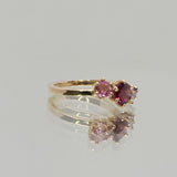 Une - Rhodolite Garnet and Pink Sapphire Triad Ring