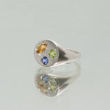 une - Bespoke - Signet #5 with Citrine, Peridot & Tanzanite