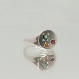 Une - Bespoke - Signet #5 with Green Sapphire, Pink Tourmaline & citrine