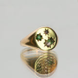 Une - Bespoke - Signet #1 with Pink, Green and Bicoloured Tourmalines