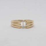 Comune - Bespoke - Split Band Ring with Emerald Cut Diamond