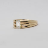 Comune - Bespoke - Split Band Ring with Emerald Cut Diamond