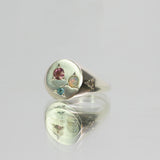 Une - Bespoke - Signet #5 with opal, topaz, tourmaline and clear cubic zirconias