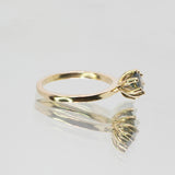 Une - Bespoke - Gold twin ring with Blue Parti Sapphires