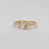 Comune - Bespoke - Twin Pear Cut Diamond 14ct Yellow Gold Ring