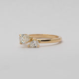 Comune - Bespoke - Twin Pear Cut Diamond 14ct Yellow Gold Ring