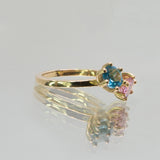 Une - Tourmaline and Topaz 9ct Yellow Gold Twin Ring