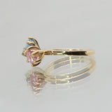 Une - Tourmaline and Topaz 9ct Yellow Gold Twin Ring