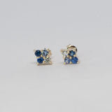 Comune - Bespoke - Sapphire and Diamond Cluster Earrings
