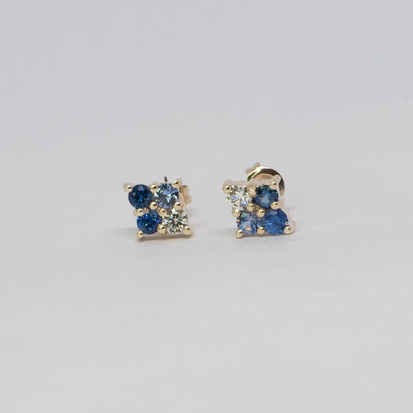 Comune - Bespoke - Sapphire and Diamond Cluster Earrings