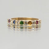 Une Bespoke - 14ct Yellow Gold Rainbow Infinity Band