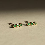 Benjamin Rose - Emerald Triplet Studs