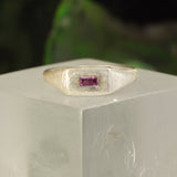 Bonus Prize - Flat Signet with Rhodolite Garnet Baguette