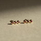 Benjamin Rose - Ruby Triplet Studs