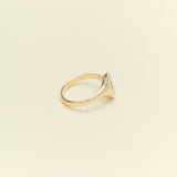 Jacqueline Nguyen Jewellery - Petite Oval Signum - 9ct Yellow Gold with Aus Sapphire & Diamond