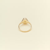 Jacqueline Nguyen Jewellery - Petite Oval Signum - 9ct Yellow Gold with Aus Sapphire & Diamond