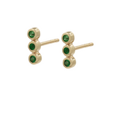 Benjamin Rose - Emerald Triplet Studs