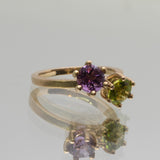 une - Amethyst and Peridot Twin Ring