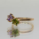 une - Amethyst and Peridot Twin Ring