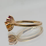 une - Pink tourmaline and citrine twin ring
