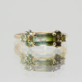 Une - Green & White Bicolour Tourmaline Ring