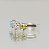 une - Topaz, Cubic Zirconia and Peridot Triad Ring