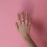 une - Garnet Aquamarine and Tourmaline Triad Ring