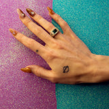 une - Bespoke - Signet # 1 with Bicolour Tourmaline, Black Sapphire and Topaz