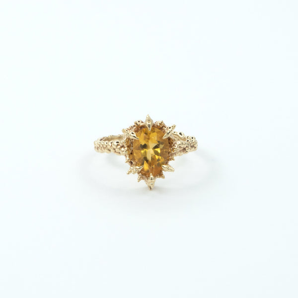 Serpent Rouge - Gold Citrine Spike Ring