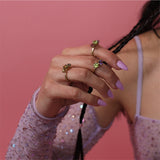 une - Amethyst and Peridot Twin Ring